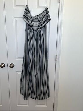 Striped Black & White Maxi Dress